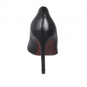 Escarpin à bout pointu pour femmes en cuir noir avec talon 10 - Pointures disponibles:  32, 34, 43, 45, 46