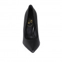 Escarpin à bout pointu pour femmes en cuir noir avec talon 10 - Pointures disponibles:  32