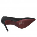 Escarpin à bout pointu pour femmes en cuir noir avec talon 10 - Pointures disponibles:  32