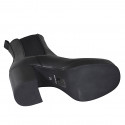 Bottines pour femmes avec elastiques et plateforme en cuir noir talon 9 - Pointures disponibles:  43