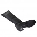 Stivale alto sopra al ginocchio da donna in pelle ed elasticizzato nero tacco 5 - Misure disponibili: 34, 43