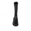 Bottes basses pour femmes en cuir noir avec fermeture éclair talon 3 - Pointures disponibles:  32, 42