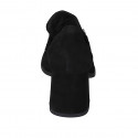 Mocassin pour femmes en daim noir avec accessoire talon 6 - Pointures disponibles:  32, 33, 42, 43, 44