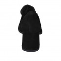 Mocassin pour femmes en daim noir avec accessoire talon 6 - Pointures disponibles:  32, 43