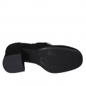 Mocassin pour femmes en daim noir avec accessoire talon 6 - Pointures disponibles:  32, 33, 42, 43, 44