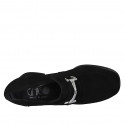 Mocassin pour femmes en daim noir avec accessoire talon 6 - Pointures disponibles:  32, 43