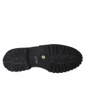 Mocassin pour femmes en cuir brossé noir talon 3 - Pointures disponibles:  45