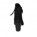 Bottines pour femmes avec fermeture éclair et boucle en daim noir talon 7 - Pointures disponibles:  42
