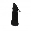 Woman's ankle boot with zipper and buckle in black suede heel 7 - Available sizes:  42