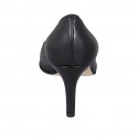Zapato puntiagudo de salón para mujer en piel negra tacon 7 - Tallas disponibles:  32