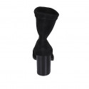 Woman's ankle boot in black elastic material and suede heel 7 - Available sizes:  33, 43