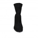 Stivaletto da donna in camoscio ed elasticizzato nero tacco 7 - Misure disponibili: 33, 43, 44