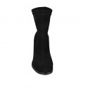 Woman's ankle boot in black elastic material and suede heel 7 - Available sizes:  33, 43
