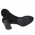 Bottines pour femmes en daim et matériau élastique noir talon 7 - Pointures disponibles:  33, 43