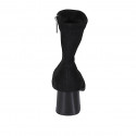 Bottines pour femmes avec fermeture éclair en daim et matériau élastique noir talon 5 - Pointures disponibles:  32, 33, 45