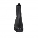 Bottines hautes avec élastiques pour femmes en cuir noir avec talon 3 - Pointures disponibles:  32, 33