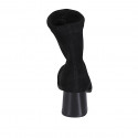 Woman's ankle boot in black elastic material and suede heel 5 - Available sizes:  33