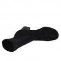 Woman's ankle boot in black elastic material and suede heel 5 - Available sizes:  33