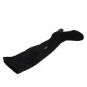 Woman's over-the-knee boot in black elastic material and suede with half zipper heel 7 - Available sizes:  33, 34, 42, 43