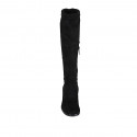 Bottes pour femmes avec demi fermeture éclair en daim et matériau elastique noir talon 5 - Pointures disponibles:  33, 34, 43, 44