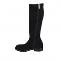 Botas para mujer con cremallera en gamuza y material elastico negro tacon 3 - Tallas disponibles:  32, 43