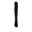 Stivale sopra al ginocchio da donna in camoscio ed elasticizzato nero con mezza cerniera tacco 5 - Misure disponibili: 33, 42, 43
