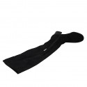 Botas sobre la rodilla para mujer en gamuza y material elastico negro con media cremallera tacon 5 - Tallas disponibles:  33, 42, 43