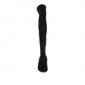 Stivale sopra al ginocchio da donna in camoscio ed elasticizzato nero con mezza cerniera con tacco 3 - Misure disponibili: 43, 45