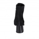 Bottines à bout pointu pour femmes avec fermeture éclair en daim noir talon 5 - Pointures disponibles:  34, 42, 44