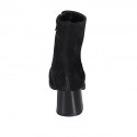 Woman's pointy ankle boot with zipper in black suede heel 5 - Available sizes:  34, 42, 44, 45, 46