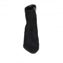 Bottines à bout pointu pour femmes avec fermeture éclair en daim noir talon 5 - Pointures disponibles:  34, 42, 44