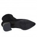 Bottines à bout pointu pour femmes avec fermeture éclair en daim noir talon 5 - Pointures disponibles:  34, 42, 44