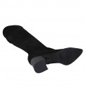 Woman's pointy boot in black suede and elastic material with zipper heel 5 - Available sizes:  32, 42, 43