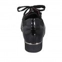 Chaussure à lacets avec fermeture éclair et semelle amovible en cuir verni, daim et cuir imprimé noir talon compensé 3 - Pointures disponibles:  31, 42