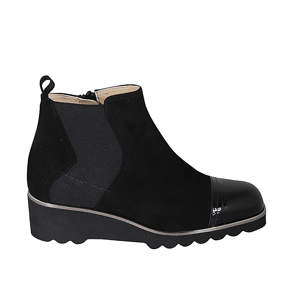 Bottines pour femmes avec semelle amovible elastique et fermeture