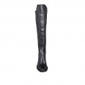 Woman's knee-high boot in black elastic material and leather with half zipper heel 7 - Available sizes:  33, 34, 45