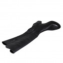 Woman's knee-high boot in black elastic material and leather with half zipper heel 7 - Available sizes:  33, 34, 45
