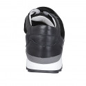 Scarpa stringata da donna con plantare estraibile in camoscio e pelle nera zeppa 4 - Misure disponibili: 42