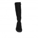 Woman's boot with zipper in black suede and elastic material heel 5 - Available sizes:  32, 34, 43, 44