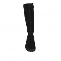 Woman's boot with zipper in black suede and elastic material heel 5 - Available sizes:  32, 43, 44