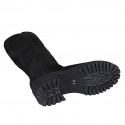 Woman's boot with zipper in black suede and elastic material heel 5 - Available sizes:  32, 43, 44