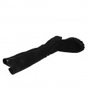 Woman's boot with zipper in black suede and elastic material heel 5 - Available sizes:  32, 43, 44