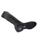 Woman's over-the-knee boot in black elastic material and leather with half zipper heel 3 - Available sizes:  44