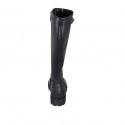 Bottes pour femmes en cuir noir avec fermeture éclair et accessoire talon 3 - Pointures disponibles:  32, 33, 34