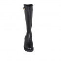 Woman's boot in black leather with zipper and accessory heel 3 - Available sizes:  32, 33, 34, 43
