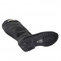 Bottes pour femmes en cuir noir avec fermeture éclair et accessoire talon 3 - Pointures disponibles:  32, 33, 34, 43