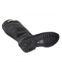 Bottes pour femmes en cuir noir avec fermeture éclair et accessoire talon 3 - Pointures disponibles:  32, 33, 34