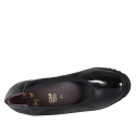Zapato para mujer con plantilla extraible en charol negro cuña 6 - Tallas disponibles:  31, 42