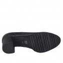Chaussure pour femmes en cuir noir avec semelle amovible talon 6 - Pointures disponibles:  42