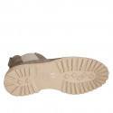 Woman's ankle boot with elastic bands in beige suede heel 3 - Available sizes:  44